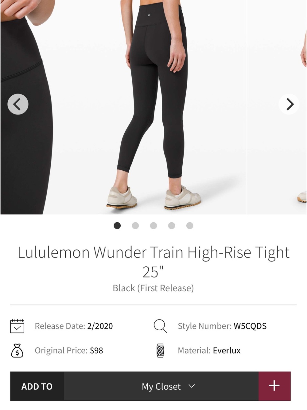 Lululemon Wunder Train High-Rise Tight 25" - Picture 4 of 4